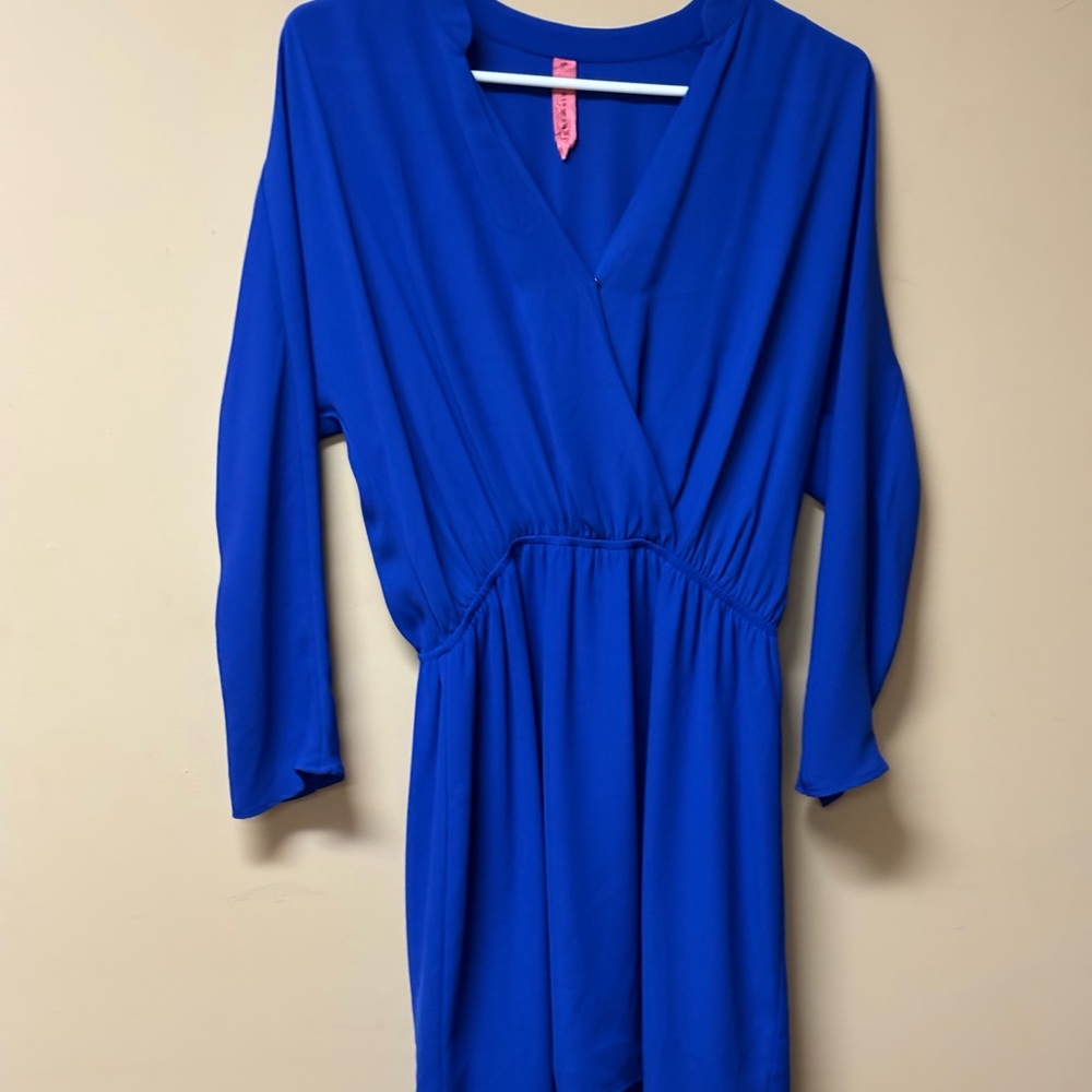 V-neck Blue Women's Dress